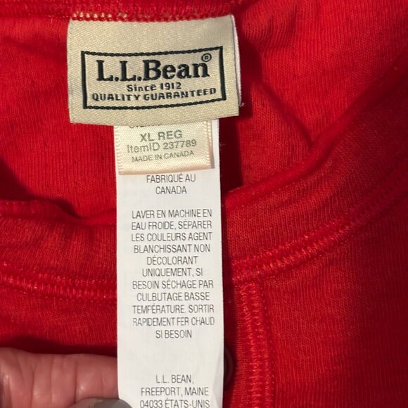 L.L. Bean Unisex Red One Piece Button Up Wool Blend Full Body Suit Size - XL - Picture 4 of 4